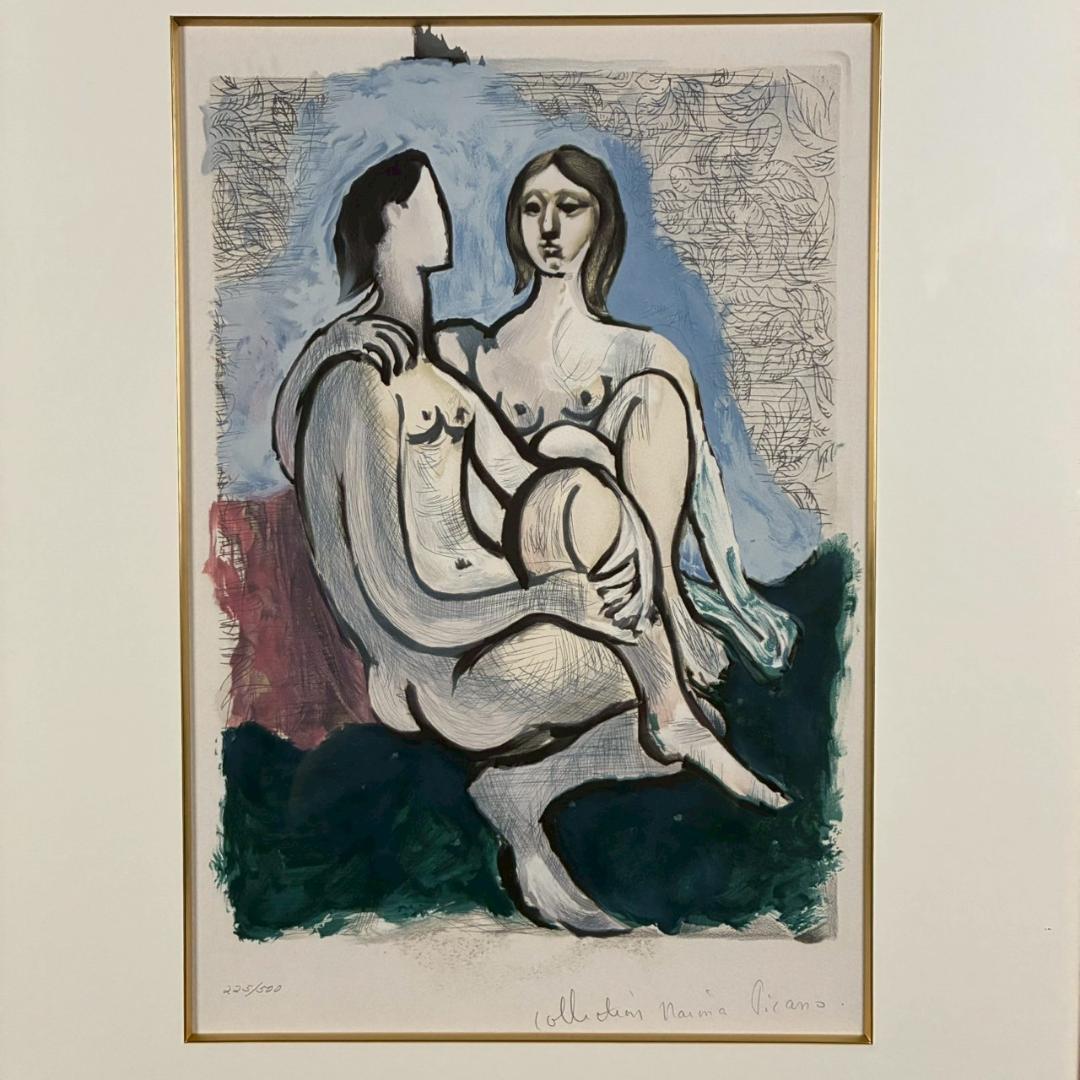 美品 パブロ・ピカソ「男と女」リトグラフ サイン・認定書有 マリーナコレクション