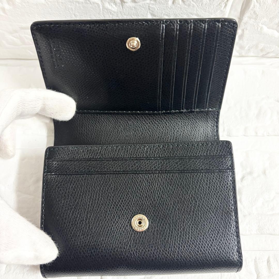 【極美品】フルラ　カメリア　コンパクト財布　M　二つ折り　ブラック