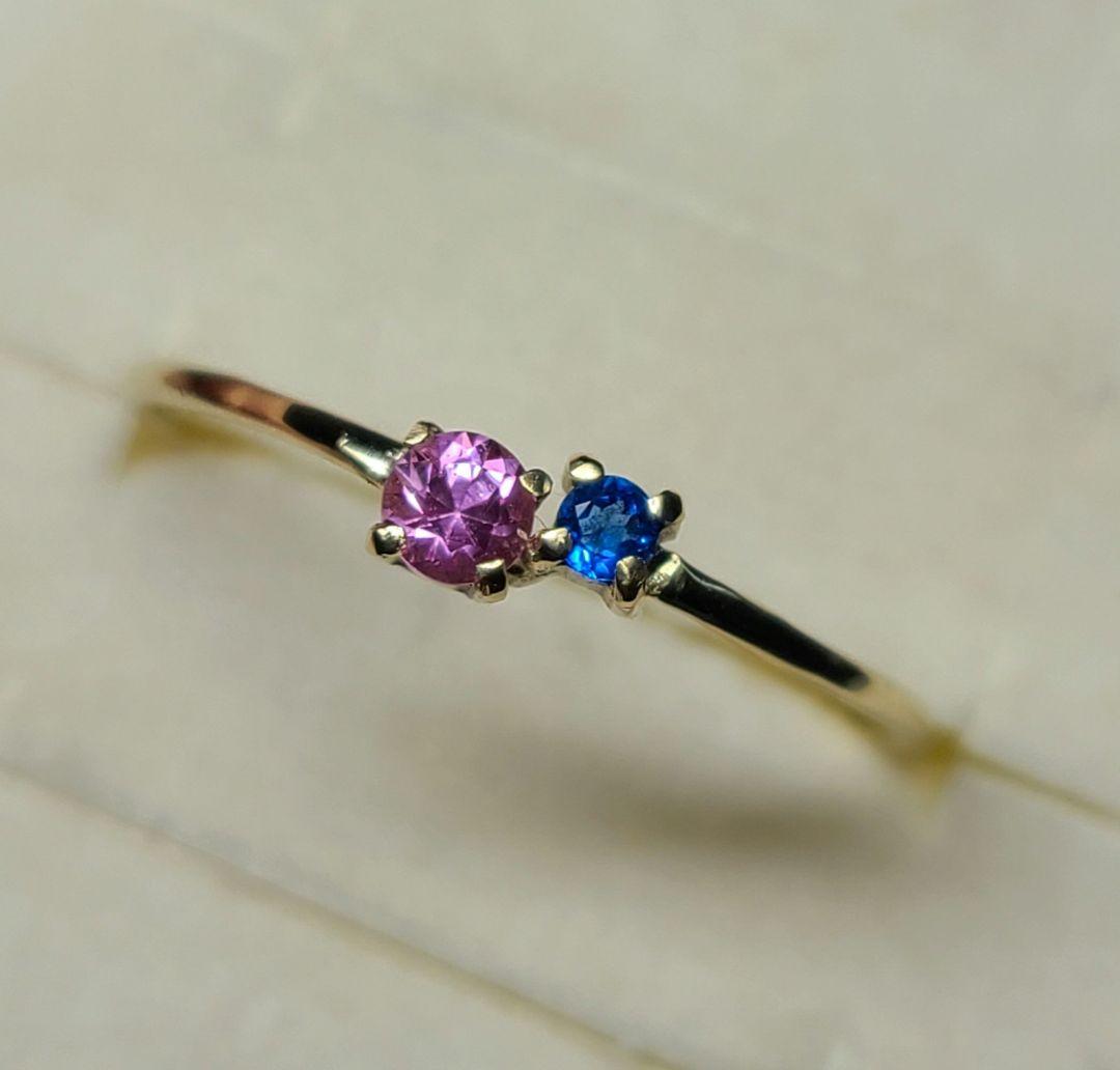 まゆどん★ドイツ産アウイナイト&ピンクサファイア★10Kリングオーダー