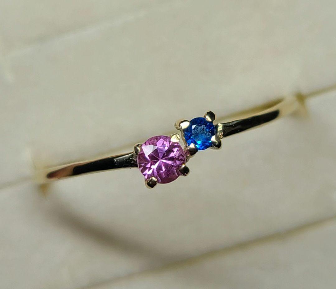 まゆどん★ドイツ産アウイナイト&ピンクサファイア★10Kリングオーダー