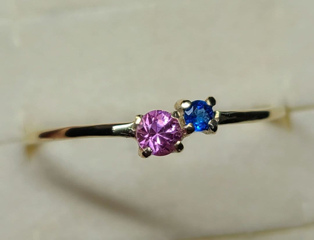 まゆどん★ドイツ産アウイナイト&ピンクサファイア★10Kリングオーダー