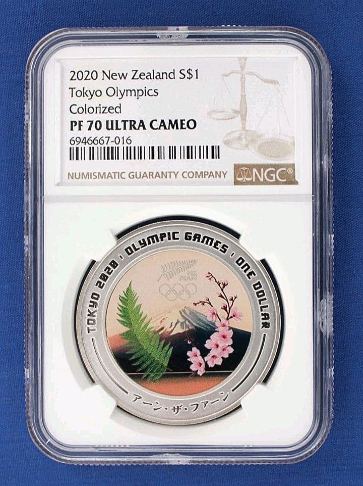 ngc 2020 ニュージーランド 東京オリンピック 1オンス　銀貨 1000枚