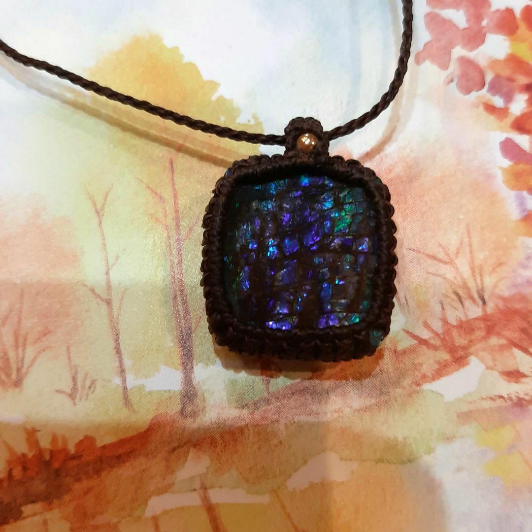 バイキンマン様　アンモライト　マクラメ　ネックレス　ペンダント