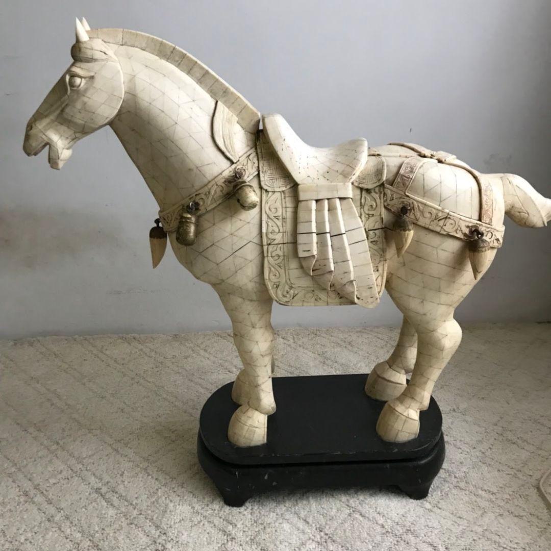 【稀少】 骨素材　アンティーク馬のオブジェ