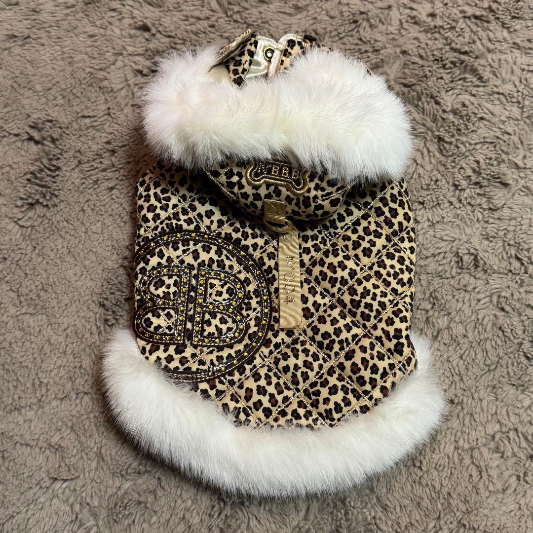 ブルブブ BUL BU-BU レオパード柄ダイヤキルティング ダウンベスト