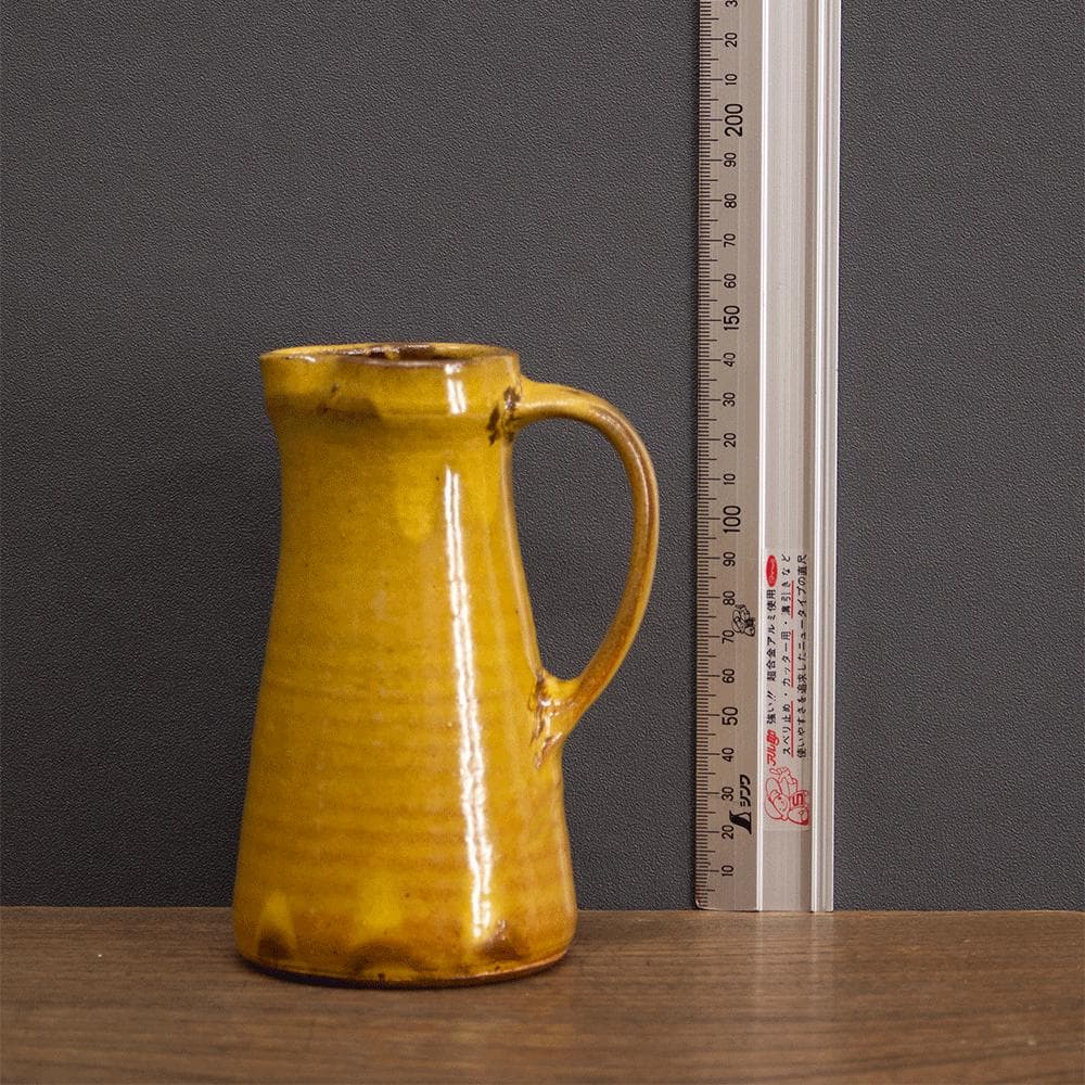 布志名焼 ピッチャー 高さ14.9cm 民芸 昭和レトロ （黄7）