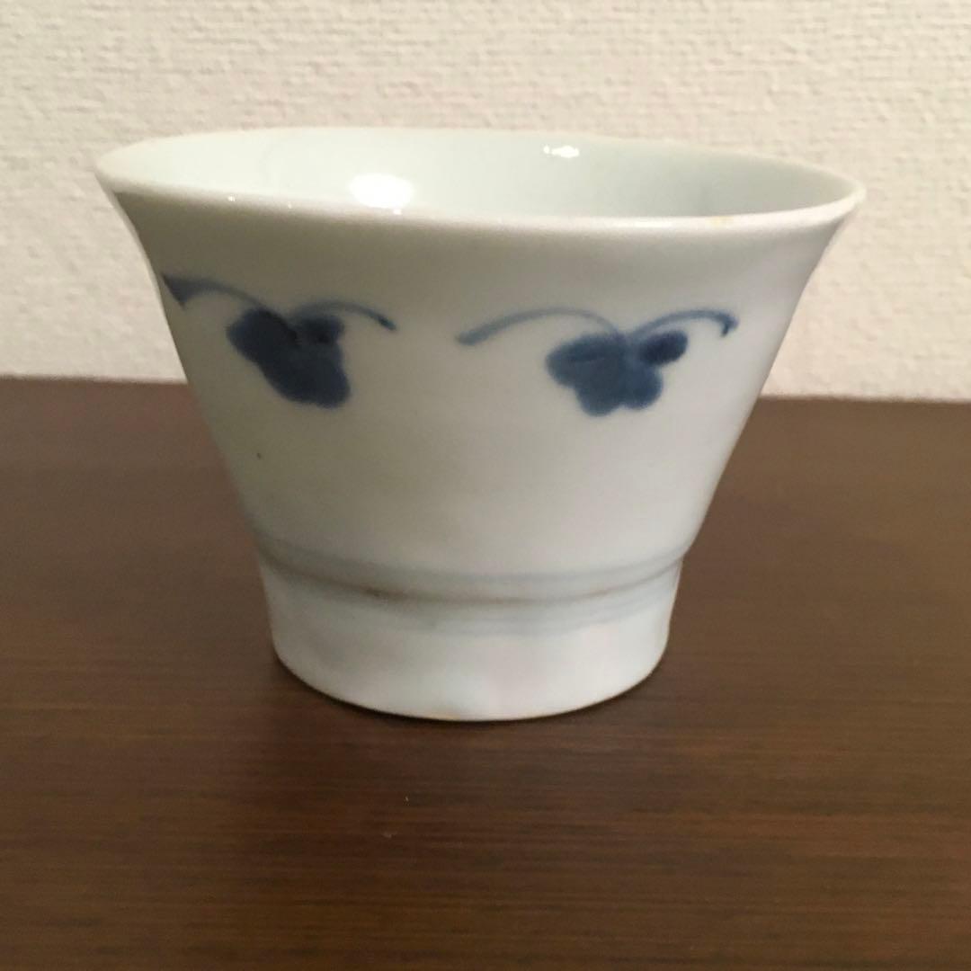 古伊万里　草花文蕎麦猪口