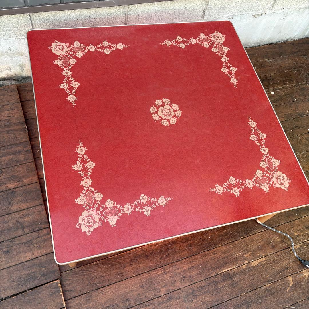 C4 昭和レトロ 花柄やぐらこたつ 小泉産業 リバーシブル天板 動作確認済み