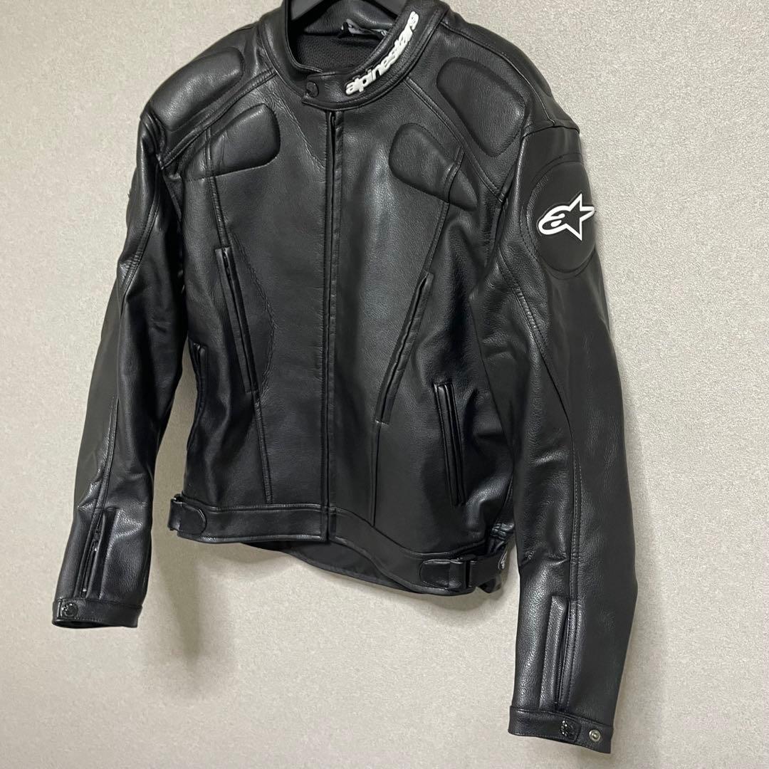 美　アルパインスターズ　レザー　ジャケット　ライダース　バイカー　ブラック　XL