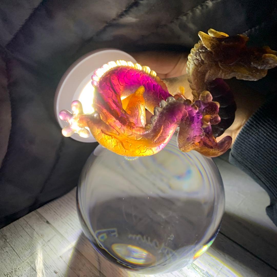 ドームフランス 本体新品同様 竜 龍 辰 ドラゴン 水晶玉 クリスタルガラス