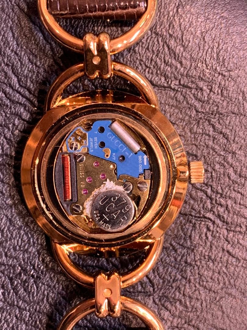 【未使用品】GUCCI革（リザード）ベルトアナログ時計