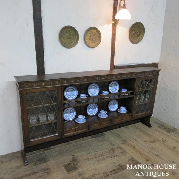 イギリス アンティーク 家具 カップボード 食器棚 キャビネット 6146e