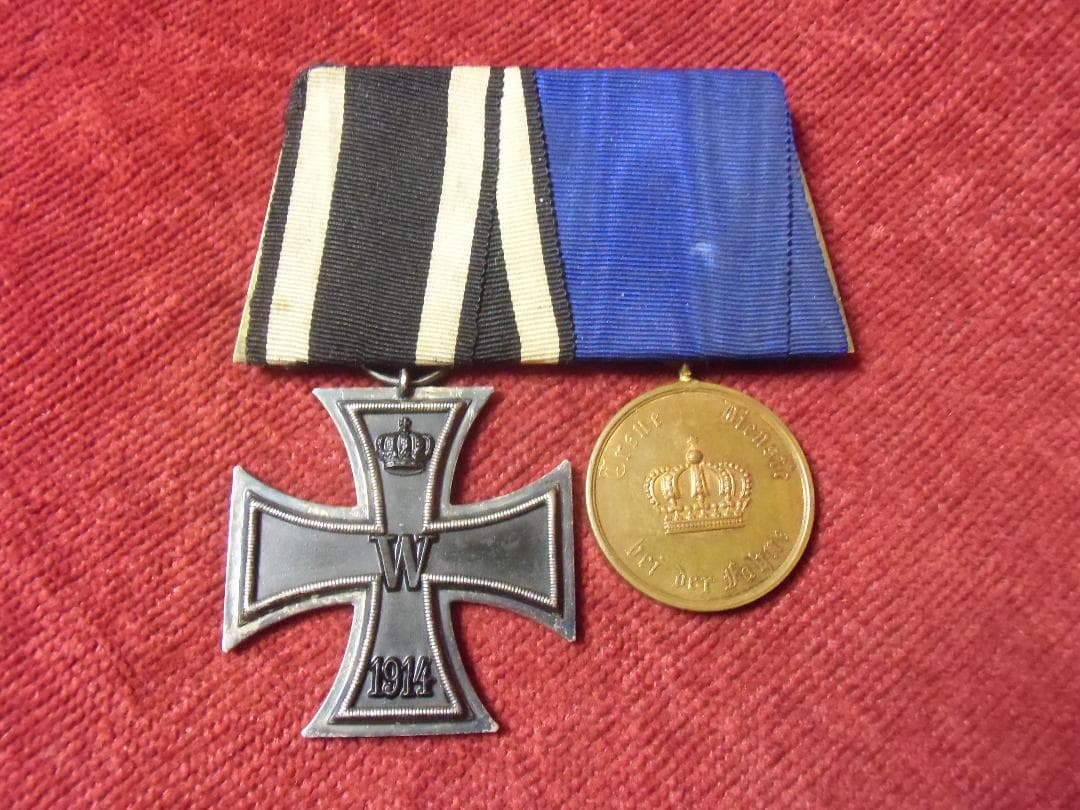 Ｗ帝政ドイツ軍/プロイセン王国＊２連メダルバー（実物）