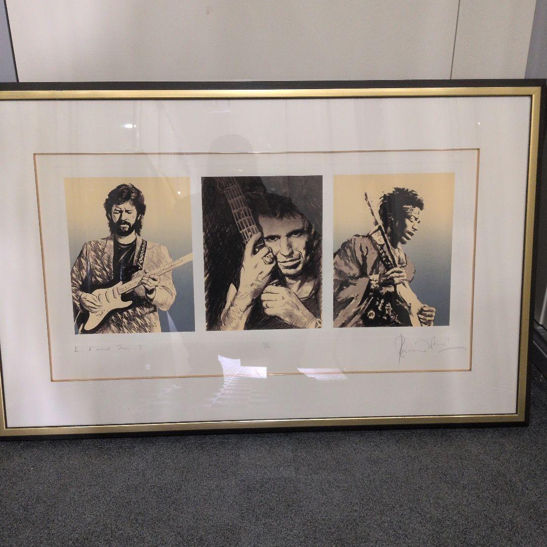 ロンウッド リトグラフ ローリングストーンズ エリッククラプトン 直筆 サイン