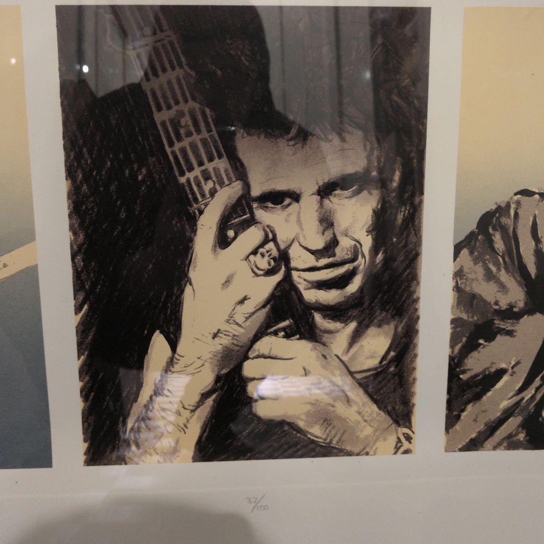 ロンウッド リトグラフ ローリングストーンズ エリッククラプトン 直筆 サイン