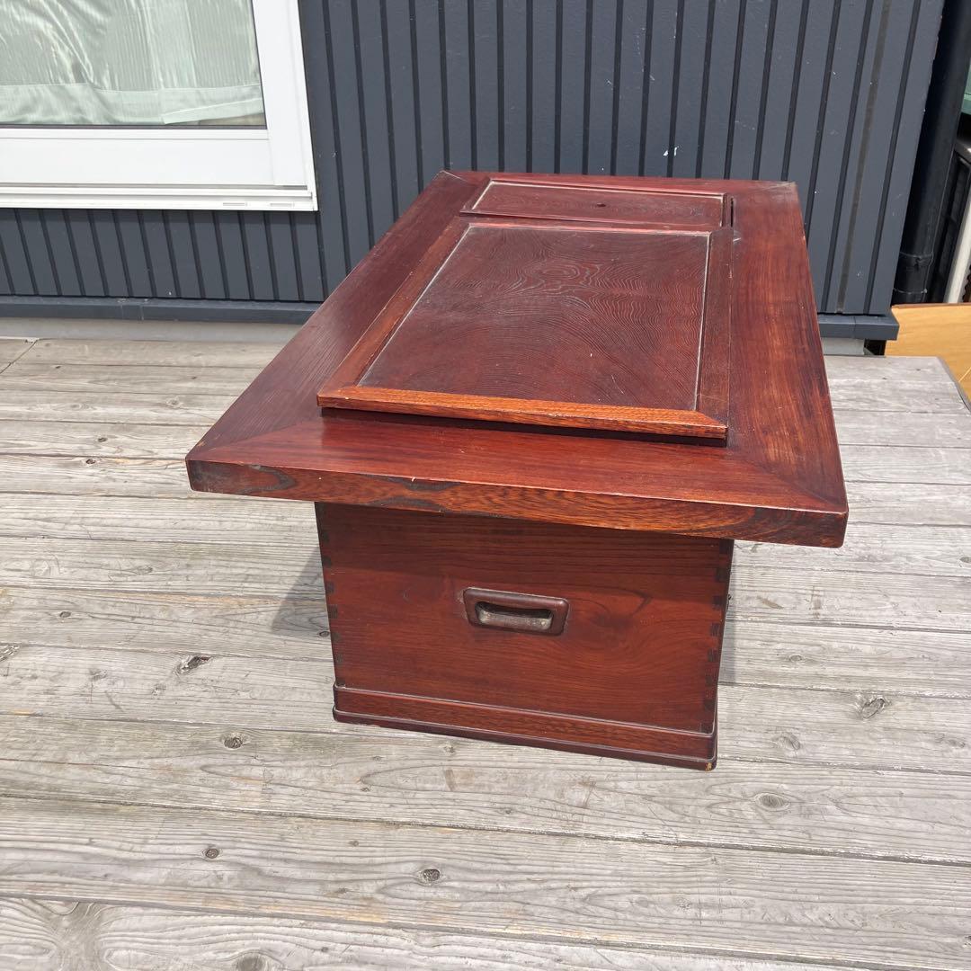 昭和レトロ 木製 長火鉢 3杯 引き出し収納付き 火鉢 五徳付き 囲炉裏 古家具