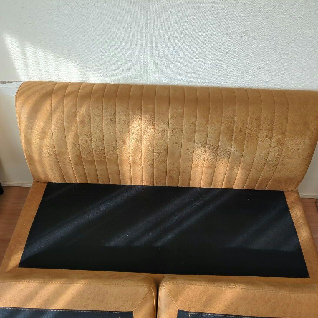 クラッシュゲート グレス 2人掛けソファ 肘なし（レザーテックス）