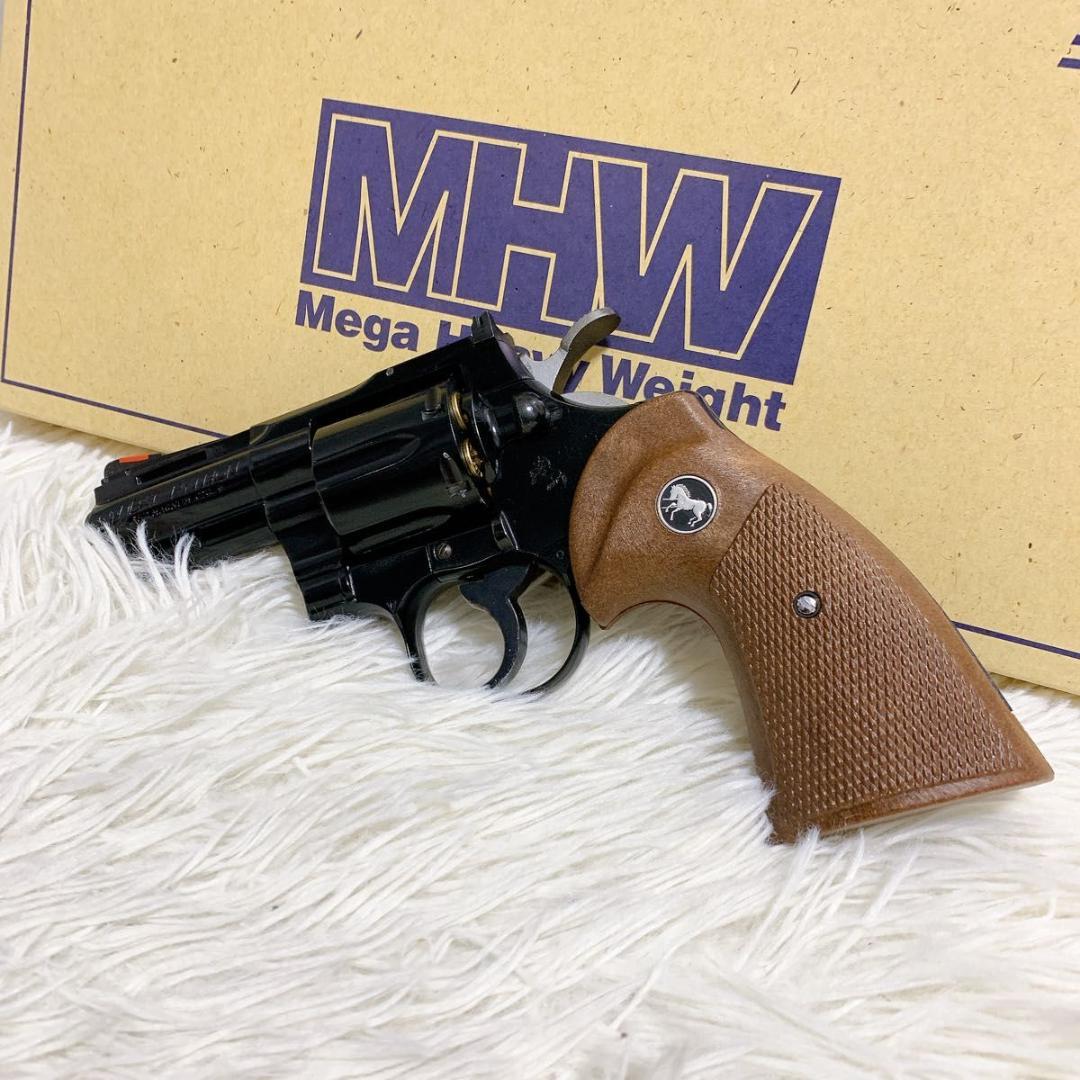 美品 コクサイ ニューコルトコンバットパイソン 3インチ MHWウッディグリップ