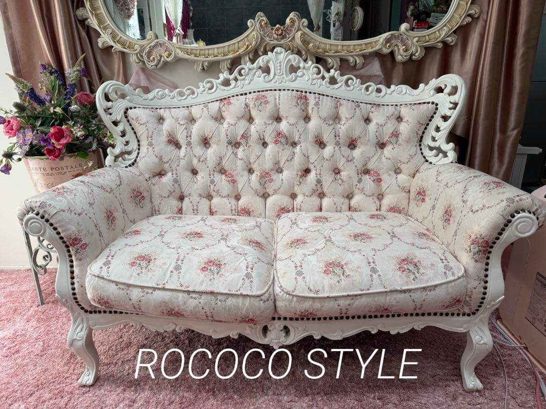 ロココ調　ソファー 2人掛けスウィートローズSymphony 浜崎あゆみ