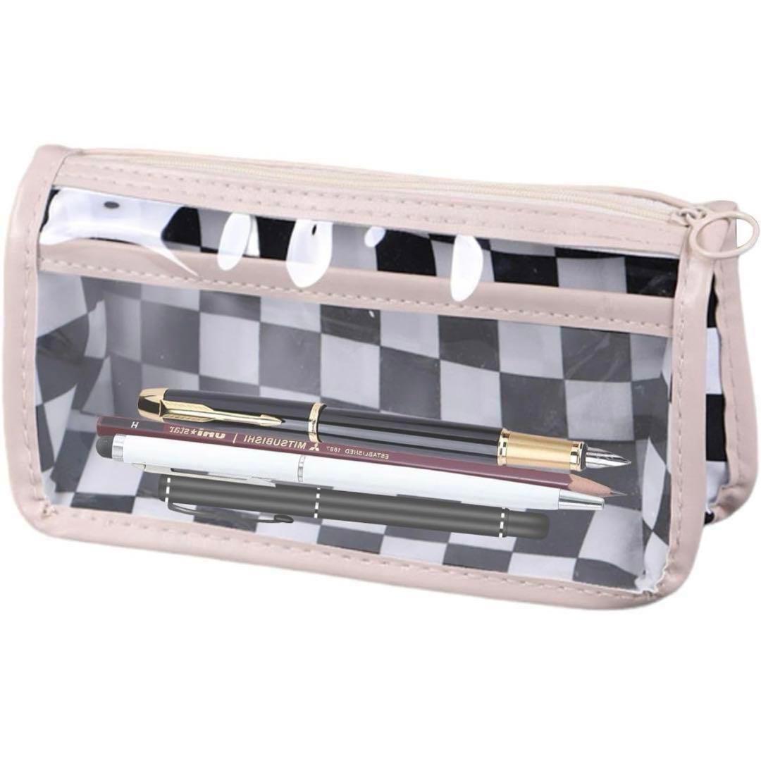 鉛筆ポーチ、ジッパー付き透明鉛筆ポーチ 入学 入社 文房具 筆箱 学生