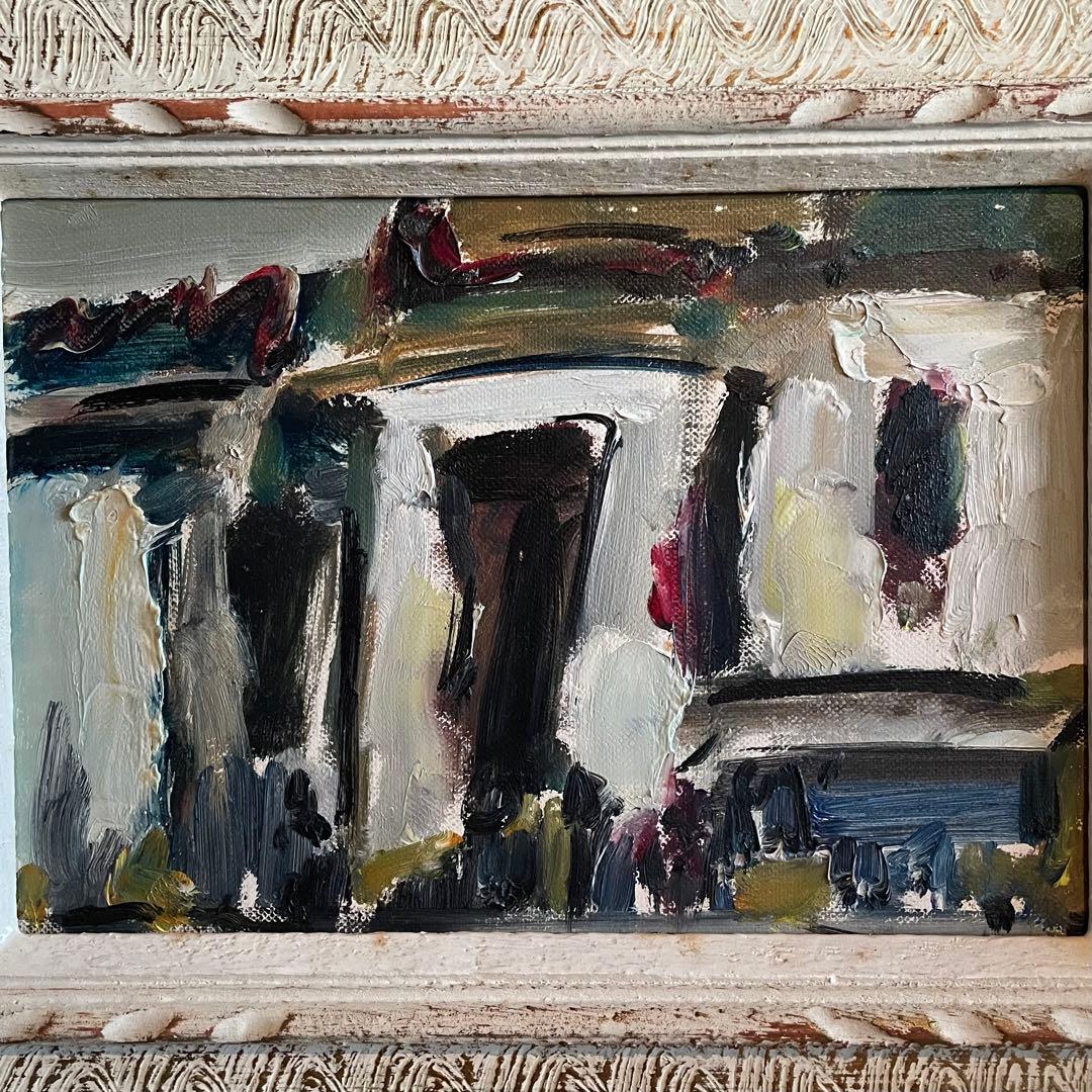 石浩一　he　油彩画　油絵　抽象画　肉筆　額付　本人サイン入　25.11.15