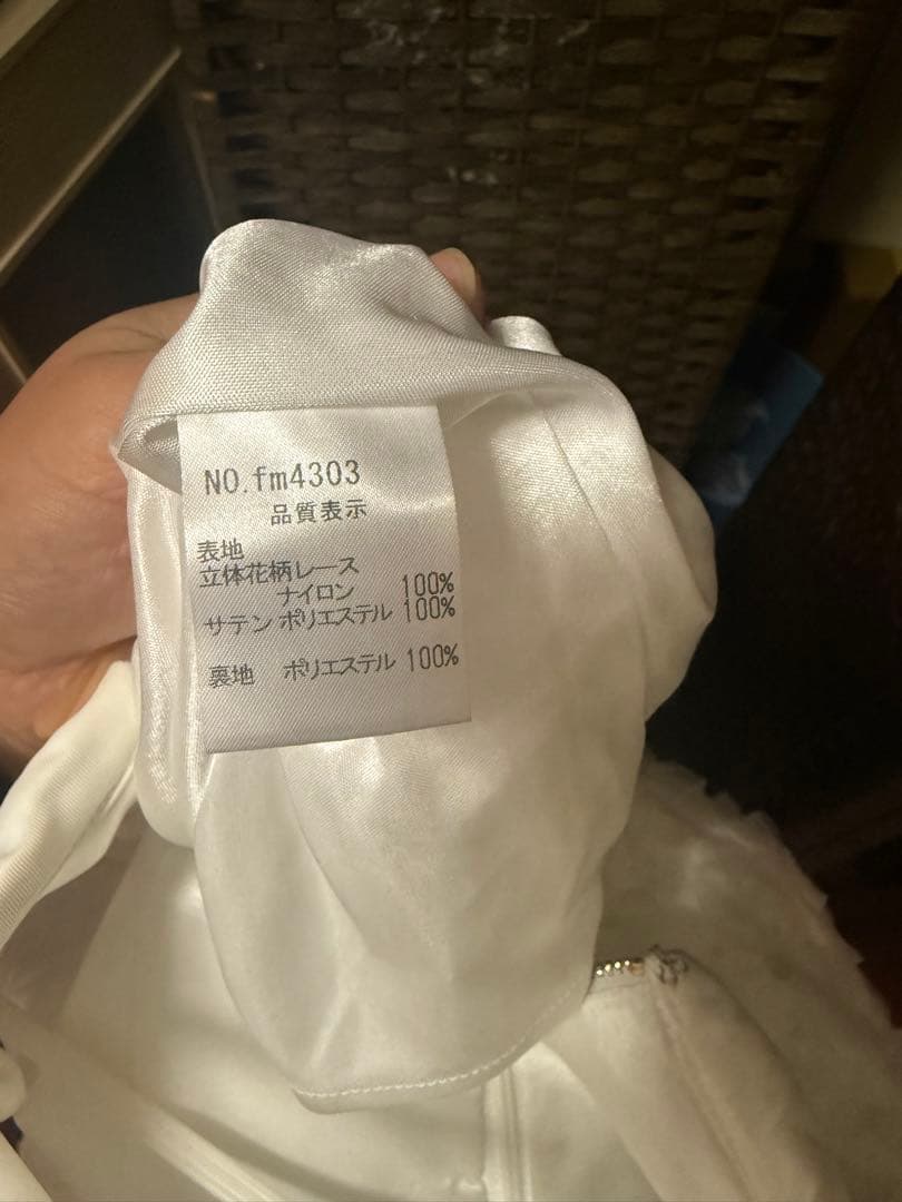 襟つきフラワーレースサテンミニキャバドレス