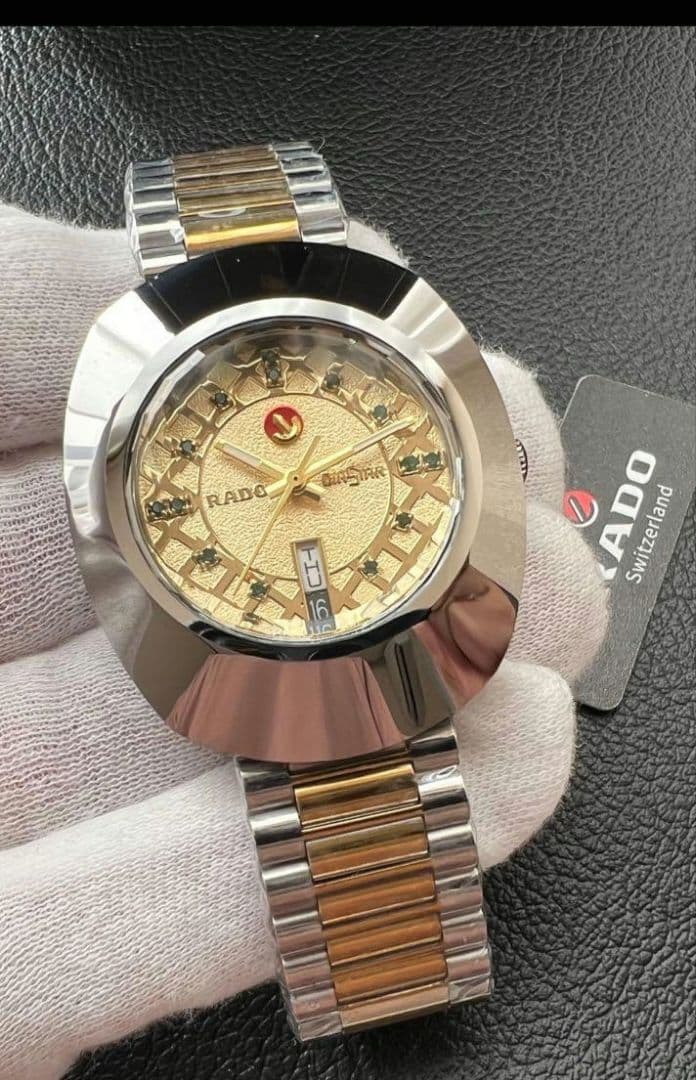 美品 RADO 自動巻き 腕時計 ゴールド 未使用純正ベルト付き
