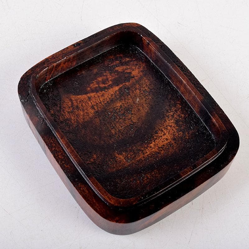 茶道具　竹内幸斎作　螺鈿装飾　蛍蒔絵　黒柿香合　共箱　Z　8553