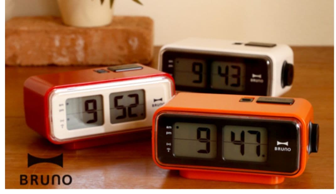 未使用　BRUNO パタパタ目覚まし時計　レトロアラーム　電波時計　BCR003