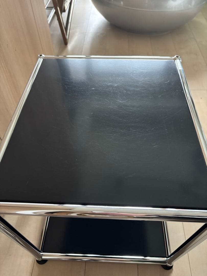 USMハラー　ローテーブル　ブラック　サイドテーブル　キャビネット　シェルフ