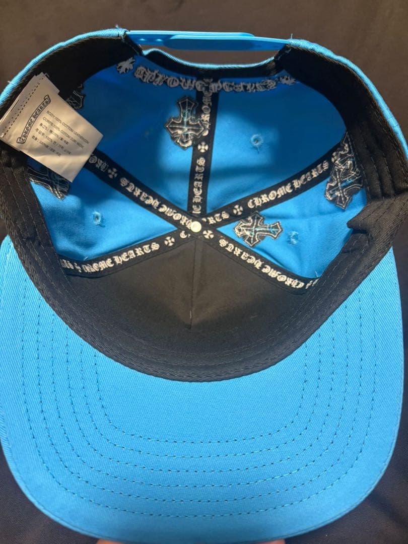 水色　スナップバックキャップ