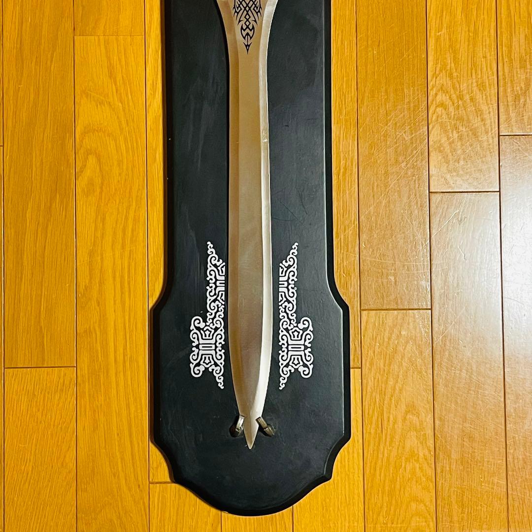 【希少】金属製 洋剣 模造剣 デスブリンガー エクスカリバー 悪魔 飾り台