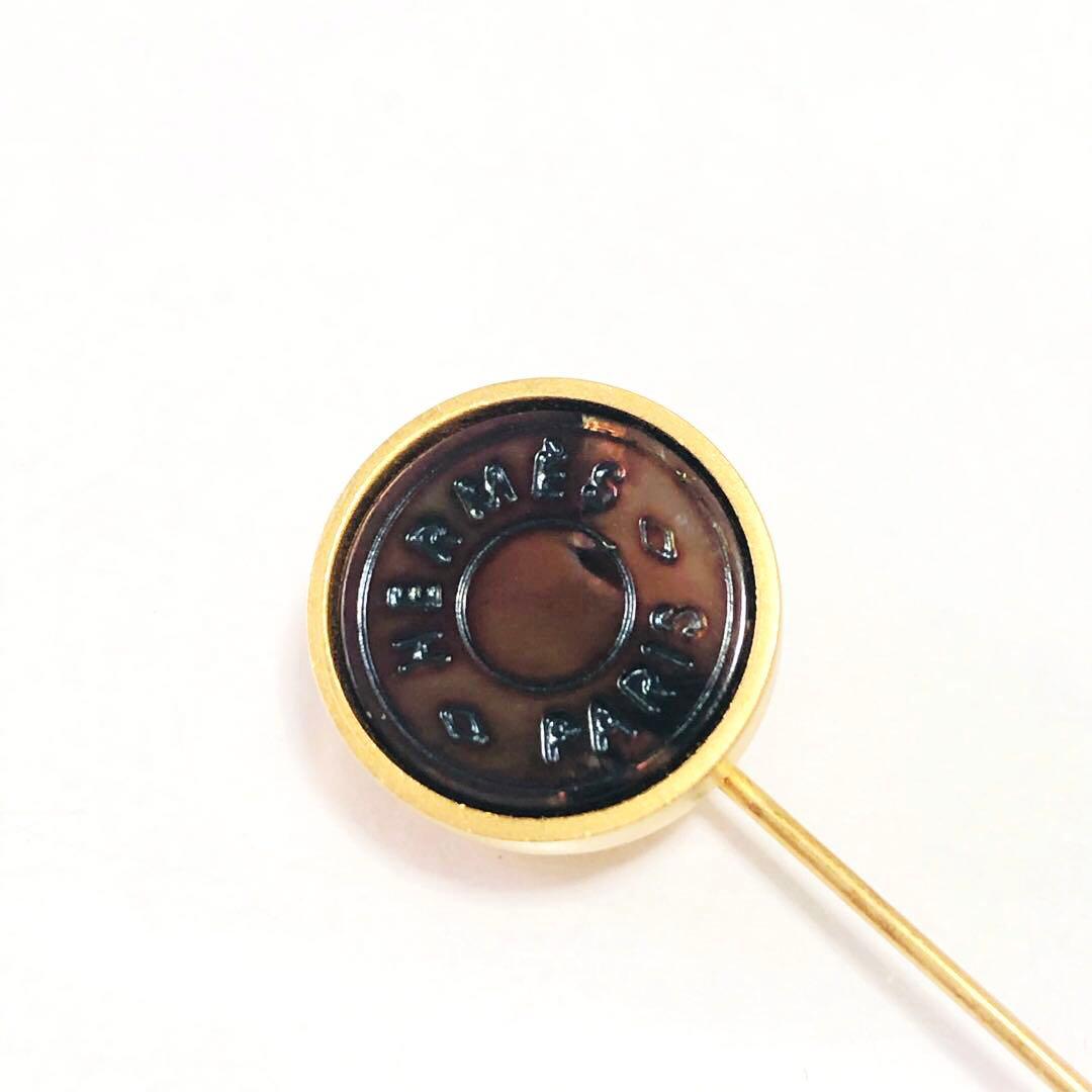 HERMES セリエ シェル ピン ブローチ ゴールド A254020