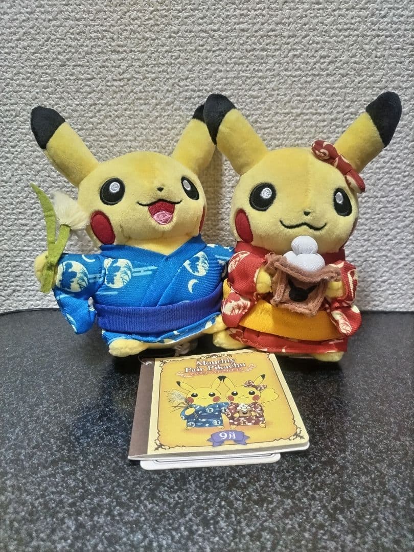 紙タグ付き❗️　マンスリーペアピカチュウ　ぬいぐるみ　9月