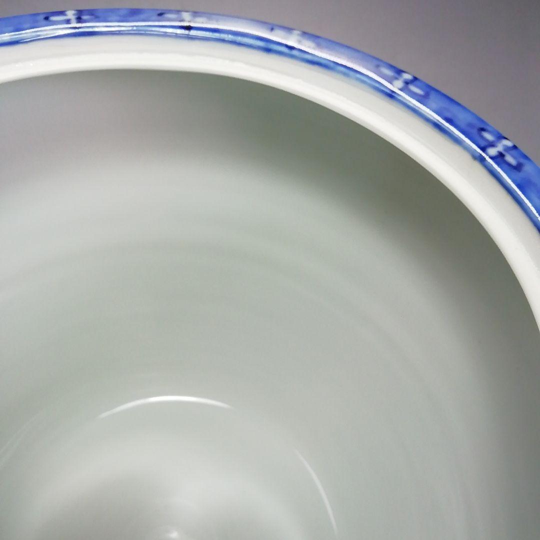 Ｓ４３６　水指　『染付　竹の図　水指』『平安　高野正阿弥造』　共箱　茶道具