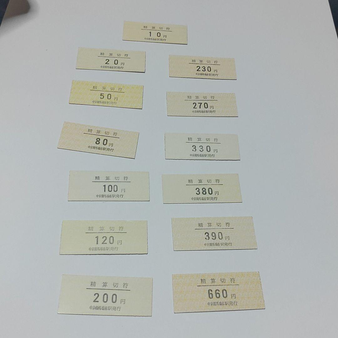 【精算切符】中京競馬場前駅発行　１３枚