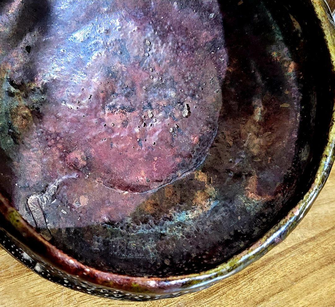 茶道具　神懸焼　馬盥形　お茶碗　明治時代初期　楽焼　骨董品、美術品