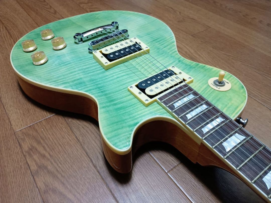 (訳あり) レスポールタイプ エレキギター グリーン