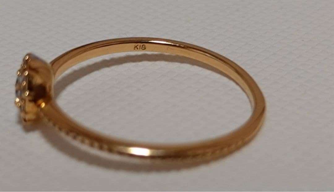 新品　シエナロゼ　ラウンド ダイヤ　リング　　7号　k18