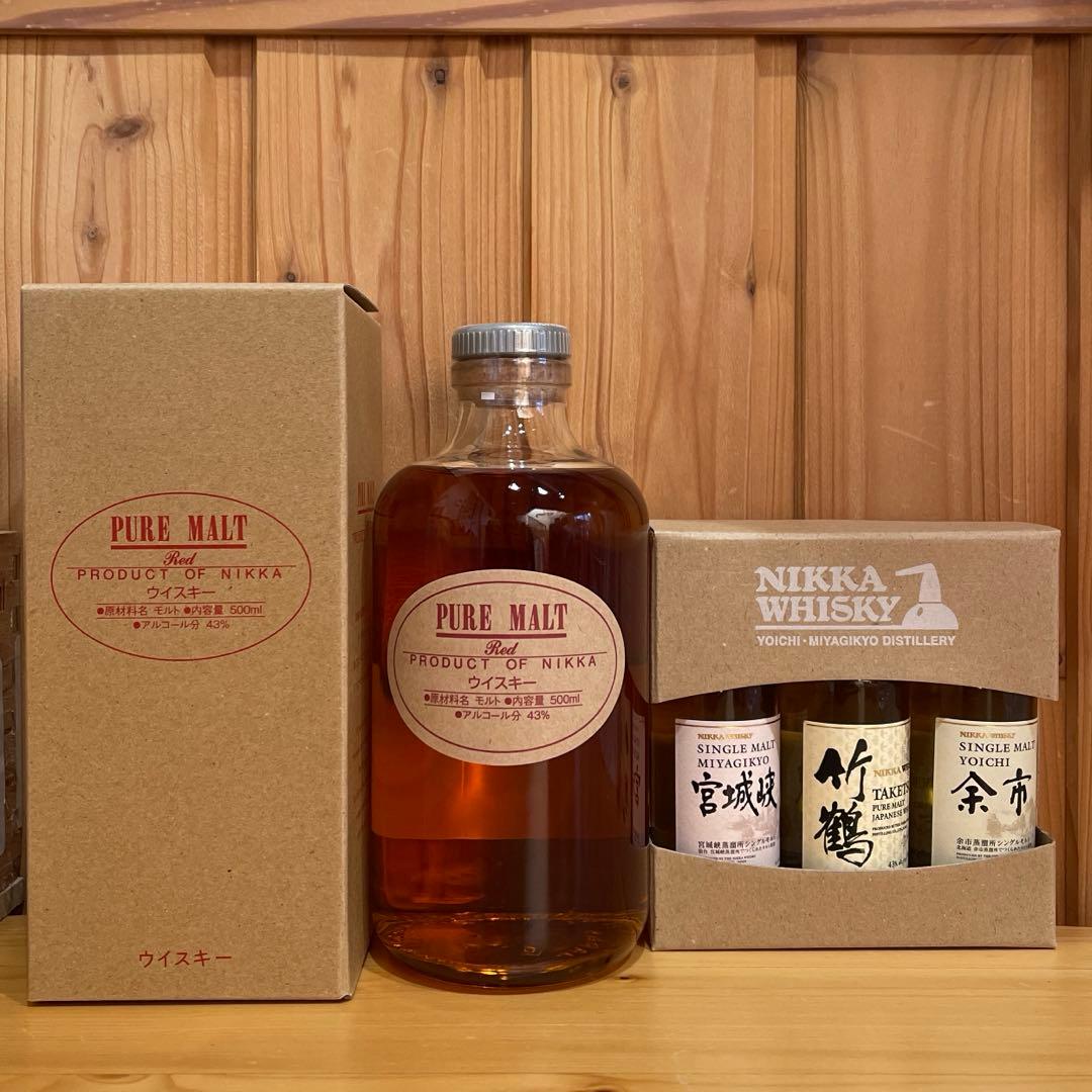 【新品】蒸溜所限定ピュアモルトレッド✖️ミニチュア3本セット