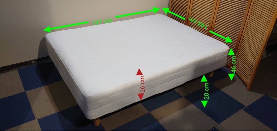 東京都23区送料込 ◆MUJI脚付きダブルマットレス洗えるカバ(TPH4803)