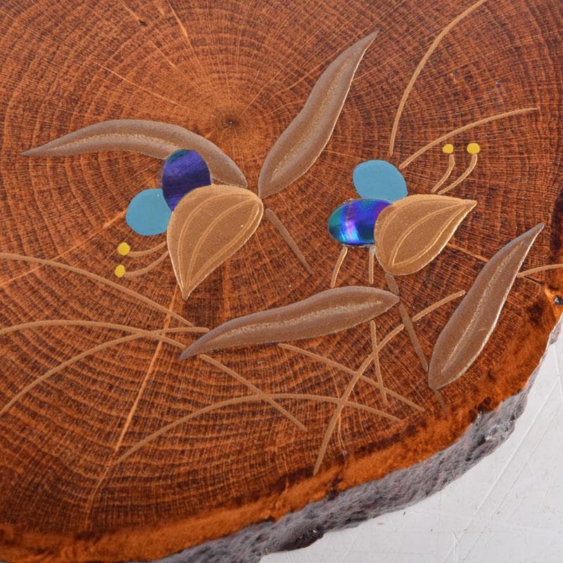 茶道具　正博作　露草蒔絵　蔦香合　共布共箱　V　8968