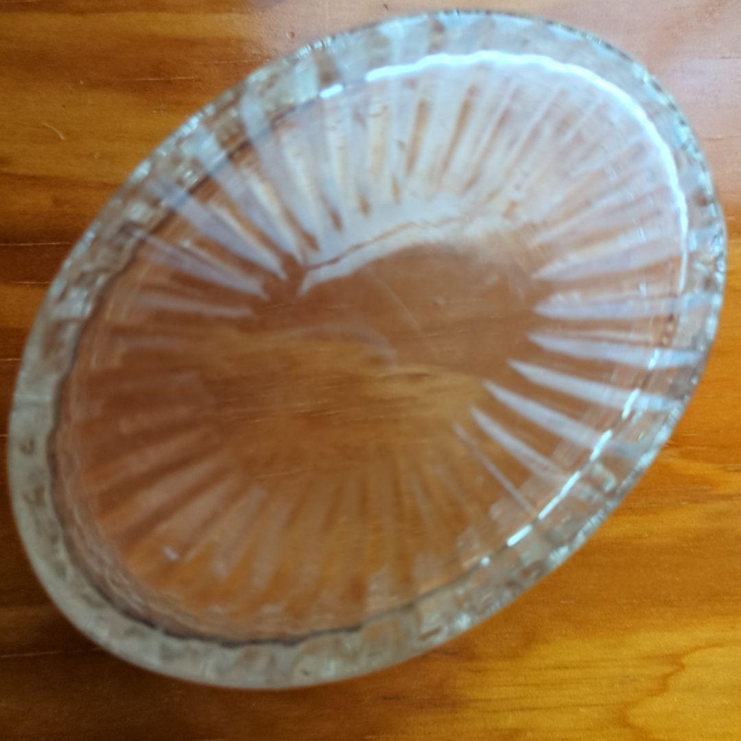 ギヤマン 花模様 ガラス容器 木箱付き　江戸硝子