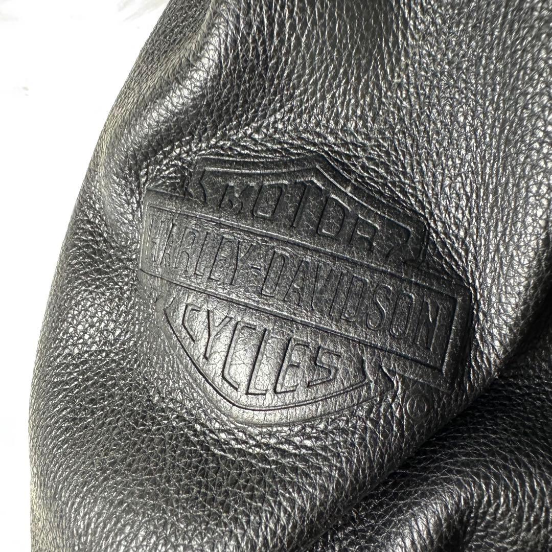 ☆Harley-Davidson レザージャケット シングルライダース 刻印ロゴ