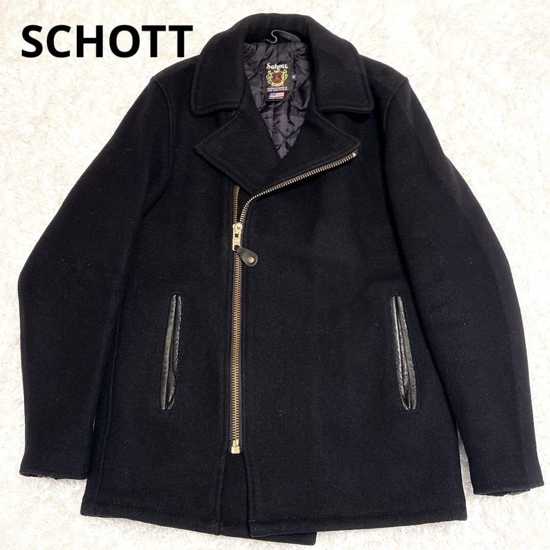 Schott ショット USA製 ウール ライダースコート シングル ブラック