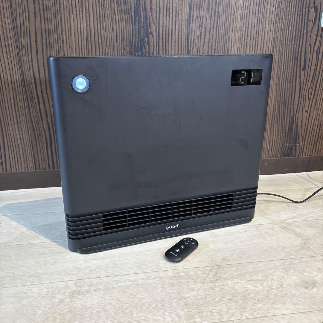 クワッズ省エネ大風量スリムパネルセラミックヒーター光る人感センサーQT424