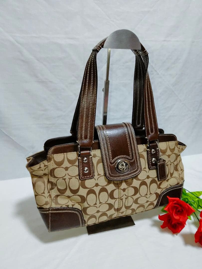 美品 コーチ COACH ハンドバッグ シグネチャー 13975
