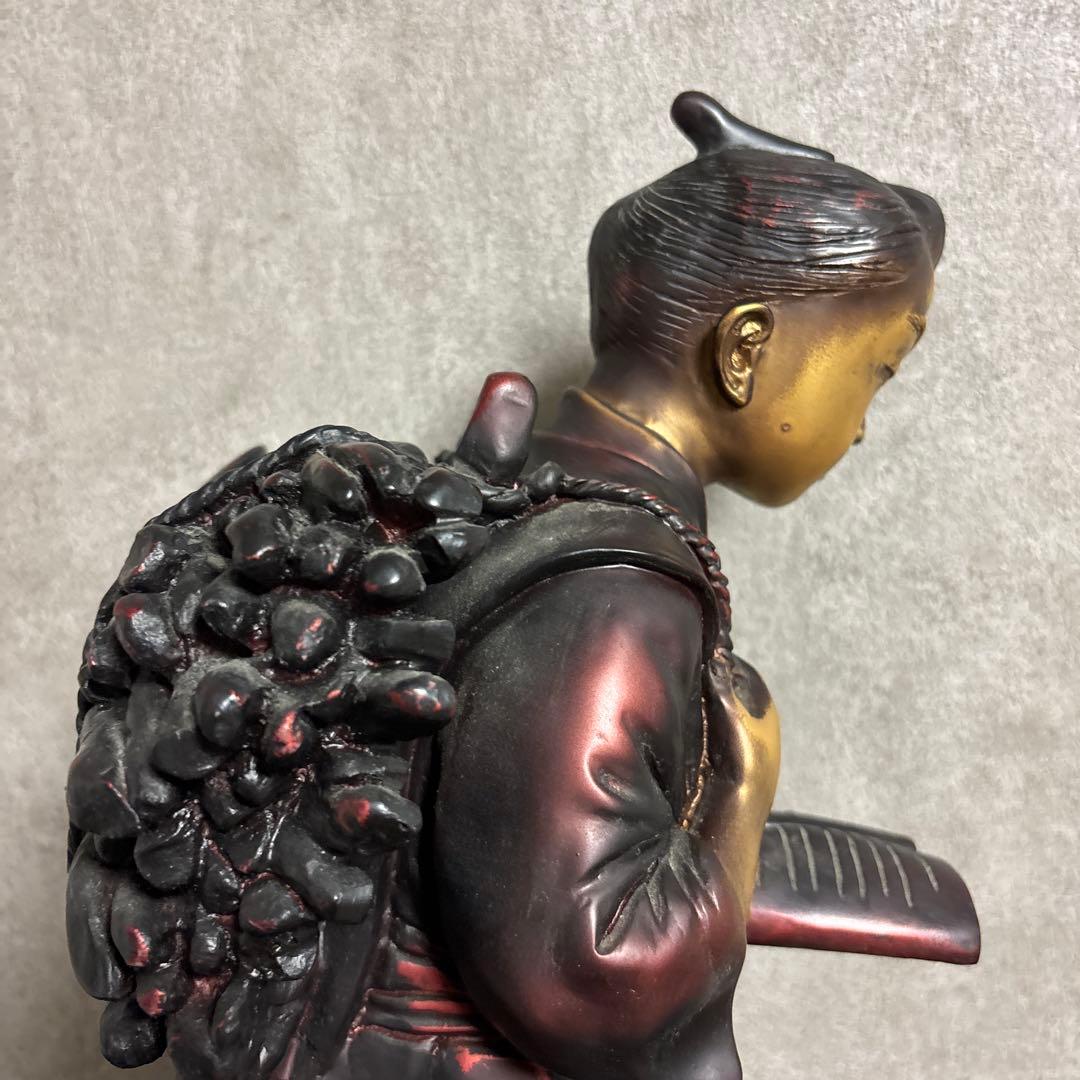 【レトロ】約48センチ　二宮金次郎像　置物　アンティーク　二ノ宮金次郎