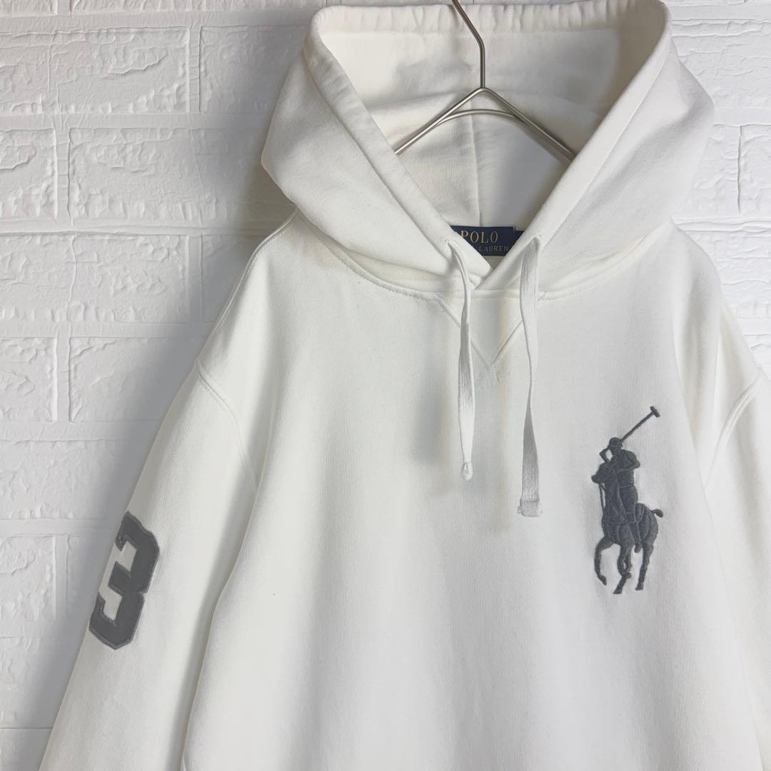 【美品】 POLO RALPH LAUREN ビッグポニー パーカー ホワイト