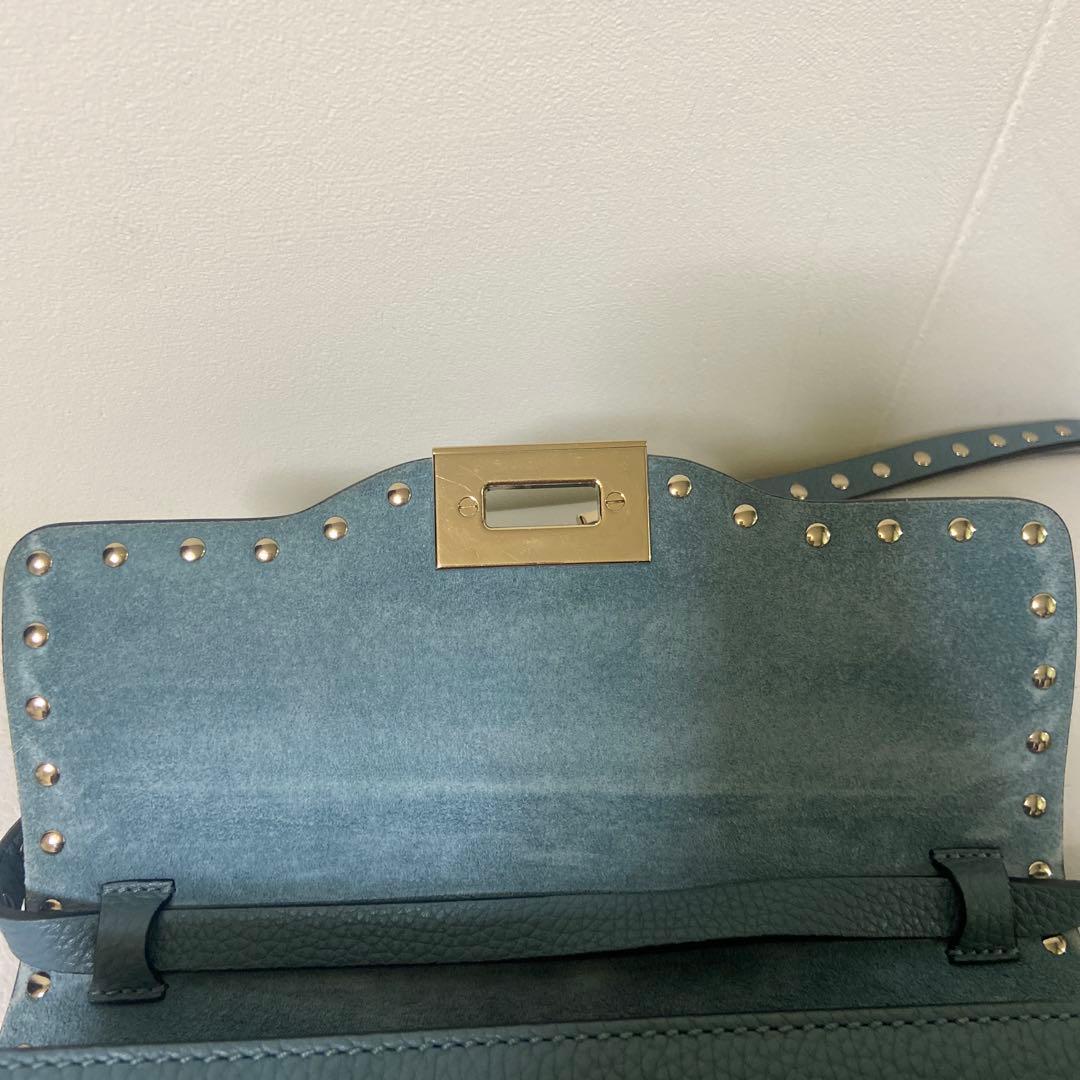 Valentino スタッズ ショルダーバッグ 青